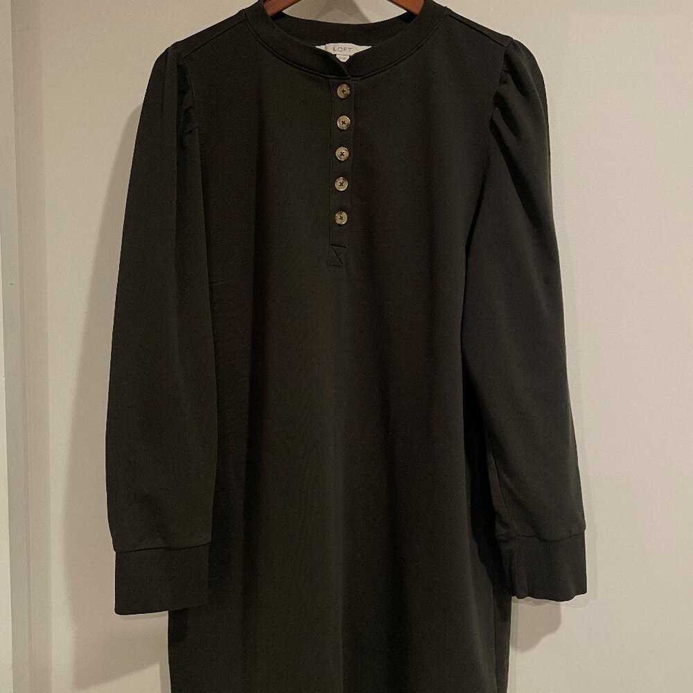 Loft Olive Green Sweatshirt Dress